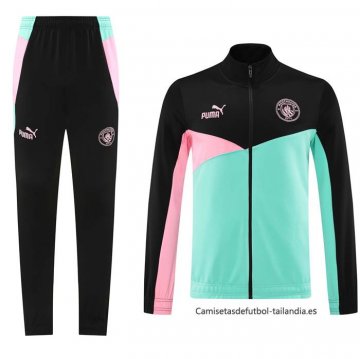 Chandal de Chaqueta del Manchester City 2024-2025 Negro y Verde Chandal de Chaqueta del Manchester City 2024-2025 Negro y Verde