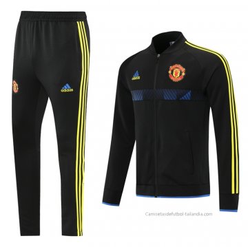 Chandal de Chaqueta del Manchester United 2021-2022 Negro y Azul