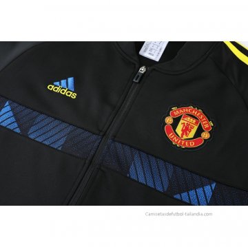 Chandal de Chaqueta del Manchester United 2021-2022 Negro y Azul