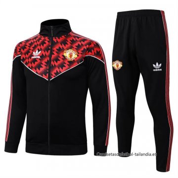 Chandal de Chaqueta del Manchester United Nino 2025-2026 Negro Rojo Chandal de Chaqueta del Manchester United Nino 2025-2026 Negro Rojo