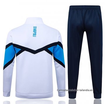 Chandal de Chaqueta del Napoli Nino 2025-2026 Blanco Azul