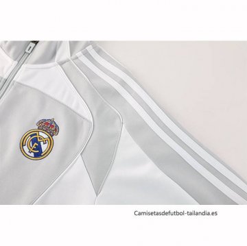 Chandal de Chaqueta del Real Madrid 2025-2026 Nino Gris Blanco