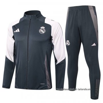 Chandal de Chaqueta del Real Madrid Nino 2024-2025 Gris Chandal de Chaqueta del Real Madrid Nino 2024-2025 Gris