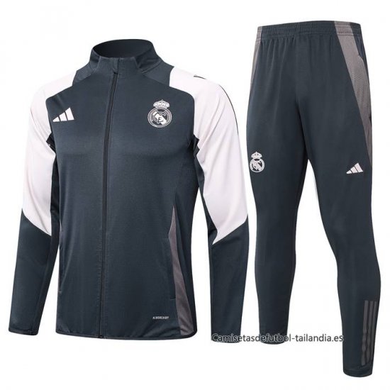 Chandal de Chaqueta del Real Madrid Nino 2024-2025 Gris - Haga un click en la imagen para cerrar