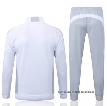Chandal de Chaqueta del Real Madrid Nino 2025-2026 Blanco Gris