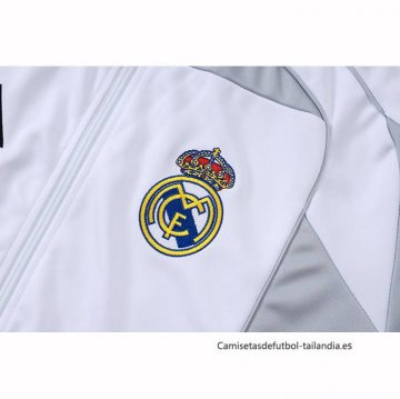 Chandal de Chaqueta del Real Madrid Nino 2025-2026 Blanco Gris