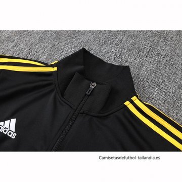 Chandal de Chaqueta del Real Madrid Nino 2025-2026 Negro Amarillo