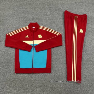 Chandal de Chaqueta del Roma 2024-2025 Rojo Azul
