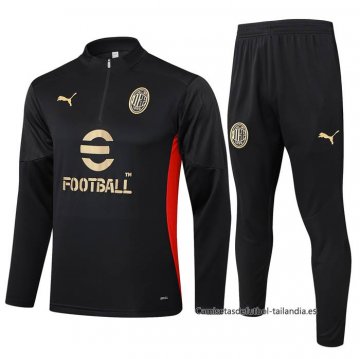 Chandal de Sudadera del AC Milan 2024-2025 Negro Chandal de Sudadera del AC Milan 2024-2025 Negro