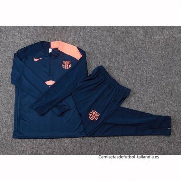 Chandal de Sudadera del Barcelona Nino 2025-2026 Azul Naranja