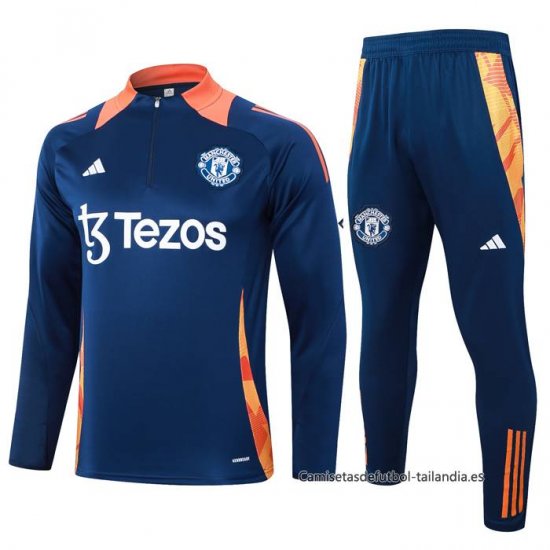 Chandal de Sudadera del Manchester United 2024-2025 Azul - Haga un click en la imagen para cerrar
