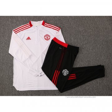 Chandal de Sudadera del Manchester United Nino 2021-2022 Blanco
