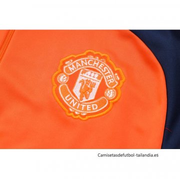 Chandal de Sudadera del Manchester United Nino 2024-2025 Naranja