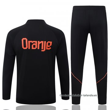 Chandal de Sudadera del Paises Bajos Nino 2026-2027 Negro