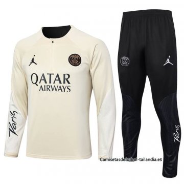Chandal de Sudadera del Paris Saint-Germain Nino 2023-2024 Beige Chandal de Sudadera del Paris Saint-Germain Nino 2023-2024 Beige