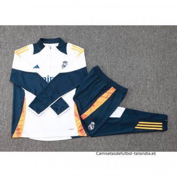 Chandal de Sudadera del Real Madrid Nino 2024-2025 Blanco