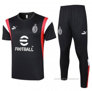 Chandal del AC Milan Manga Corta 2023-2024 Negro Chandal del AC Milan Manga Corta 2023-2024 Negro