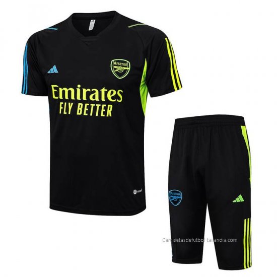 Chandal del Arsenal Manga Corta 2023-2024 Negro - Pantalon Corto - Haga un click en la imagen para cerrar
