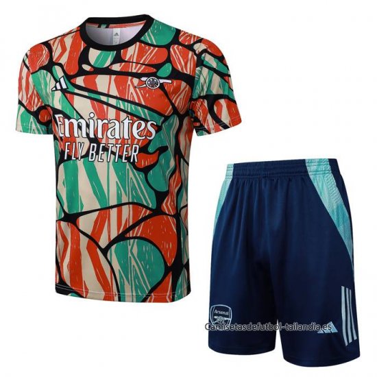 Chandal del Arsenal Manga Corta 2024-2025 Rojo Verde - Pantalon Corto - Haga un click en la imagen para cerrar