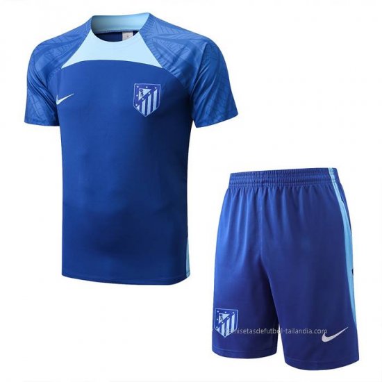 Chandal del Atletico Madrid Manga Corta 2022-2023 Azul - Pantalon Corto - Haga un click en la imagen para cerrar