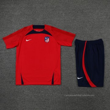 Chandal del Atletico Madrid Manga Corta 2022-2023 Rojo - Pantalon Corto