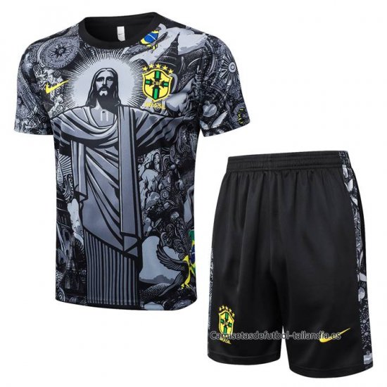Chandal del Brasil Jesus Manga Corta 2024-2025 Negro - Pantalon Corto - Haga un click en la imagen para cerrar