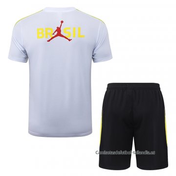 Chandal del Brasil Manga Corta 2026-2027 Blanco - Pantalon Corto