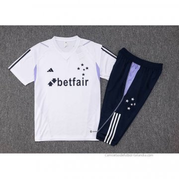 Chandal del Cruzeiro Manga Corta 2023-2024 Blanco - Pantalon Corto