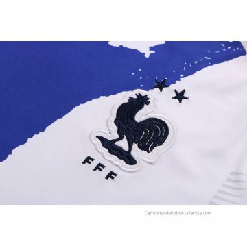Chandal del Francia Manga Corta 2022-2023 Blanco Rojo Azul - Pantalon Corto
