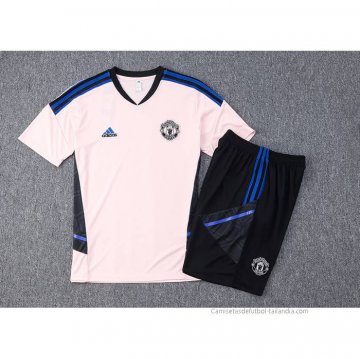 Chandal del Manchester United Manga Corta 2022-2023 Rosa - Pantalon Corto