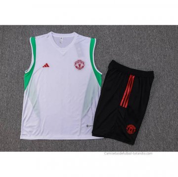 Chandal del Manchester United Sin Mangas 2023-2024 Blanco