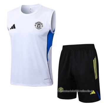 Chandal del Manchester United Sin Mangas 2025-2026 Blanco Chandal del Manchester United Sin Mangas 2025-2026 Blanco