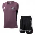 Chandal del Manchester United Sin Mangas 2025-2026 Rojo Purpura