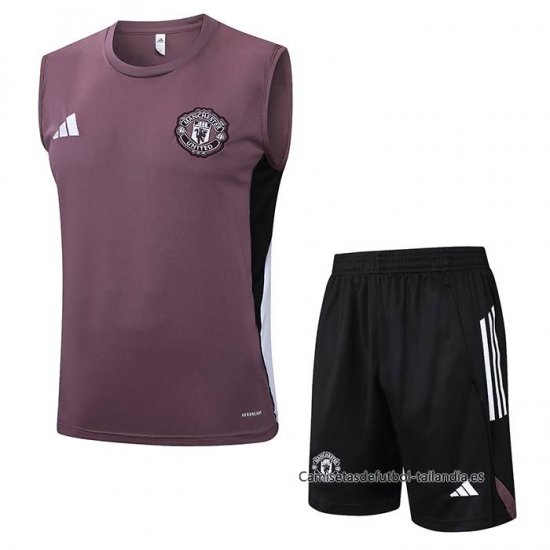Chandal del Manchester United Sin Mangas 2025-2026 Rojo Purpura - Haga un click en la imagen para cerrar
