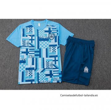 Chandal del Olympique Marsella Manga Corta 2024-2025 Azul - Pantalon Corto