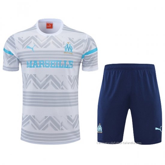 Chandal del Olympique Marsella Manga Corta 2022-2023 Gris - Pantalon Corto - Haga un click en la imagen para cerrar