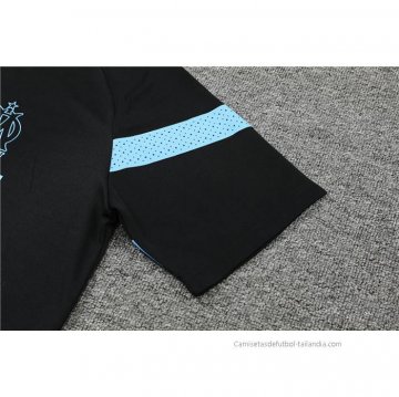 Chandal del Olympique Marsella Manga Corta 2022-2023 Negro - Pantalon Corto