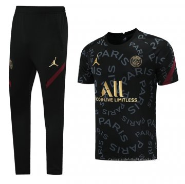 Chandal del Paris Saint-Germain Jordan Manga Corta 2021 Negro