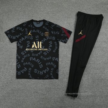Chandal del Paris Saint-Germain Jordan Manga Corta 2021 Negro