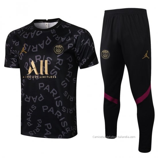 Chandal del Paris Saint-Germain Jordan Manga Corta 2021-2022 Negro - Haga un click en la imagen para cerrar