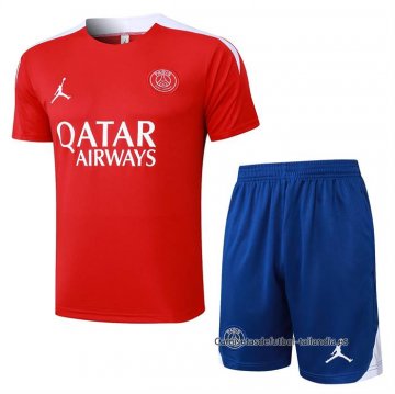 Chandal del Paris Saint-Germain Jordan Manga Corta 2024-2025 Rojo - Pantalon Corto Chandal del Paris Saint-Germain Jordan Manga Corta 2024-2025 Rojo - Pantalon Corto