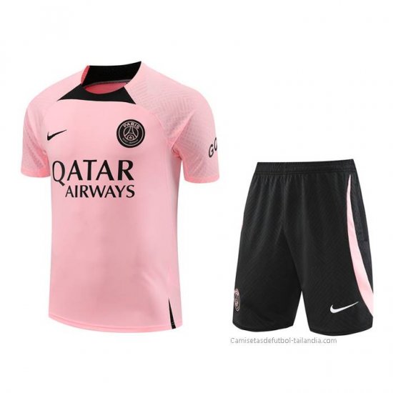 Chandal del Paris Saint-Germain Manga Corta 2022-2023 Rosa - Pantalon Corto - Haga un click en la imagen para cerrar