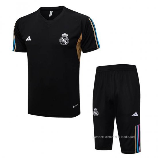 Chandal del Real Madrid Manga Corta 2023-2024 Negro - Pantalon Corto - Haga un click en la imagen para cerrar