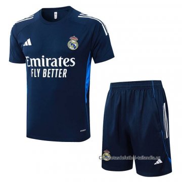 Chandal del Real Madrid Manga Corta 2025-2026 Azul Blanco - Pantalon Corto