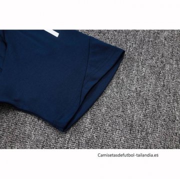 Chandal del Real Madrid Manga Corta 2025-2026 Azul Blanco - Pantalon Corto