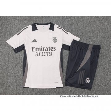 Chandal del Real Madrid Manga Corta 2024-2025 Rosa Claro - Pantalon Corto