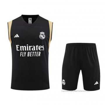 Chandal del Real Madrid Sin Mangas 2023-2024 Negro Chandal del Real Madrid Sin Mangas 2023-2024 Negro
