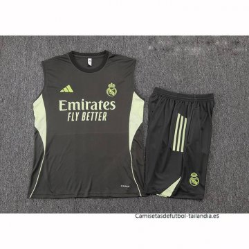 Chandal del Real Madrid Sin Mangas 2025-2026 Gris Verde