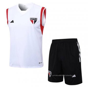 Chandal del Sao Paulo Sin Mangas 2023-2024 Blanco Chandal del Sao Paulo Sin Mangas 2023-2024 Blanco