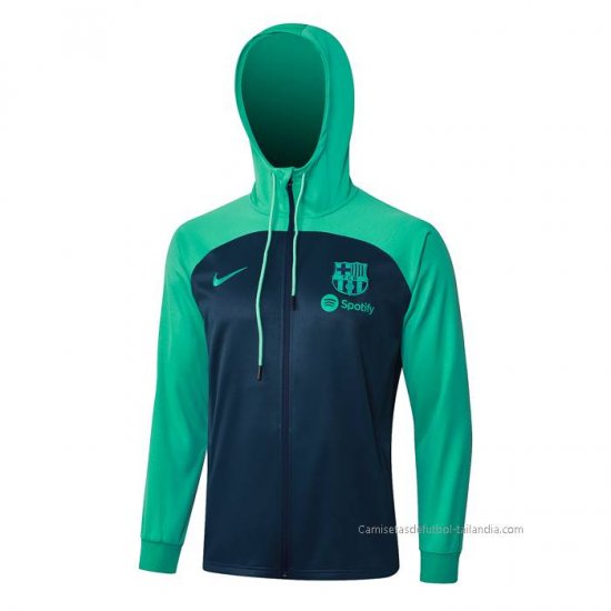 Chaqueta con Capucha del Barcelona 2023-2024 Azul y Verde - Haga un click en la imagen para cerrar